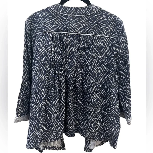 Lucky Brand Women’s 3/4 Sleeve Navy Patterned Blazer - Size M - Picture 5 of 7